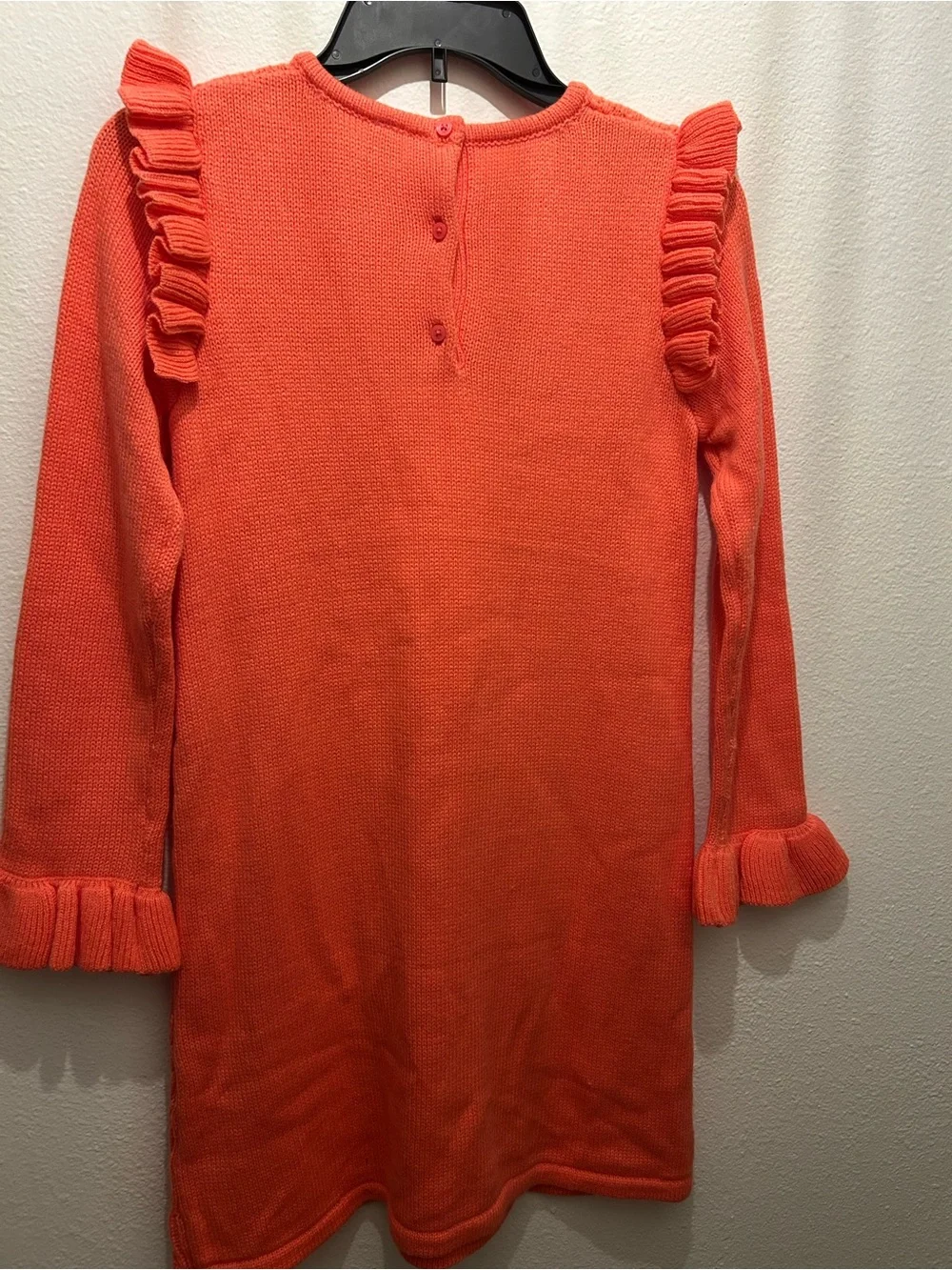 Janie and Jack Orange Cable Knit Ruffle Dress